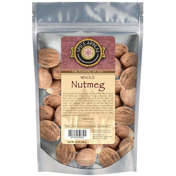 Whole Nutmeg in resealable stay fresh pouch 3.5oz