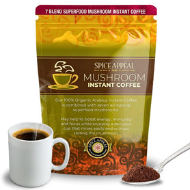 Spice Appeal Mushroom Instant Coffee blended with 7 superfood herbals & mushrooms, 35 Servings, 4.25 oz