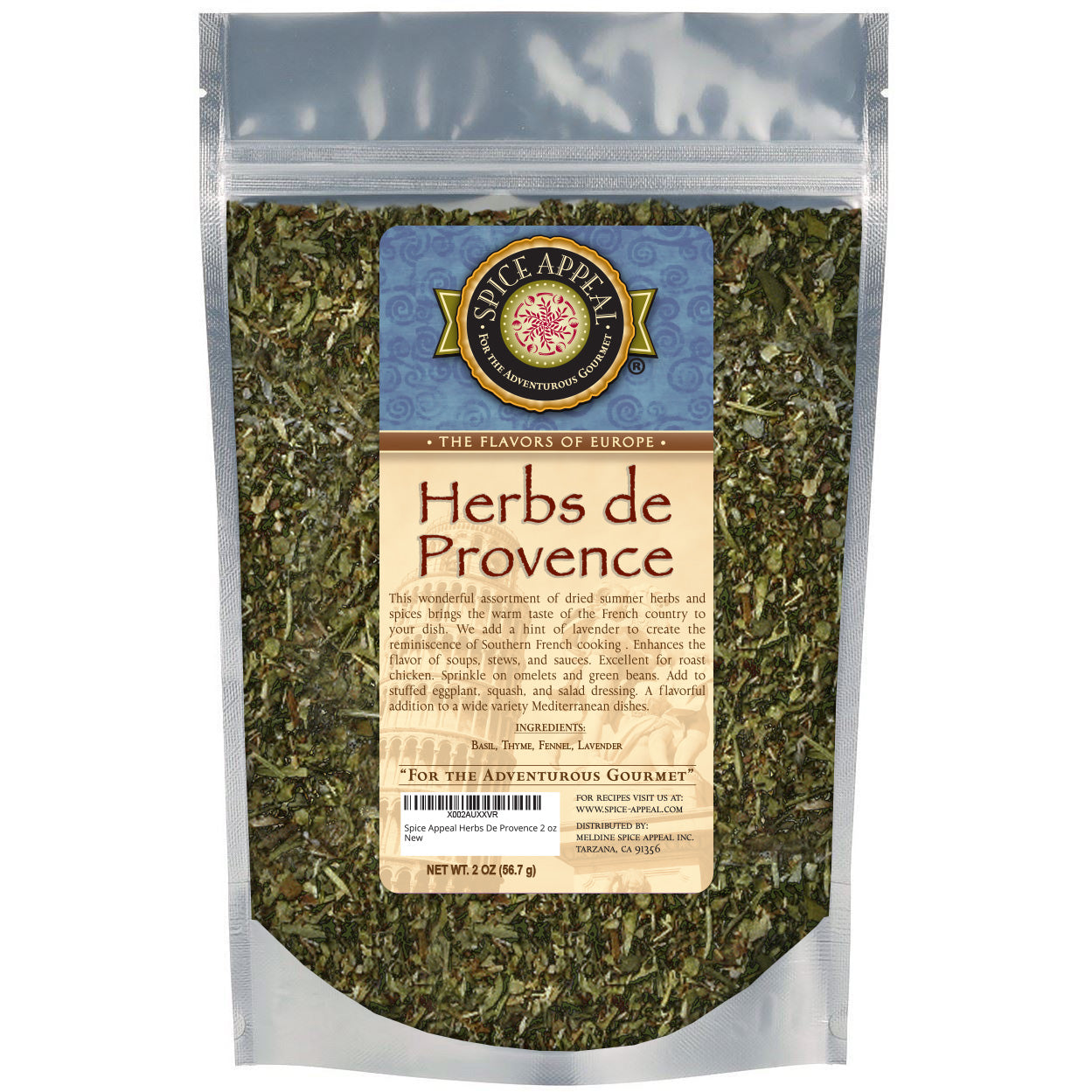 Herbs De Provence in resealable stay fresh pouch 2 oz